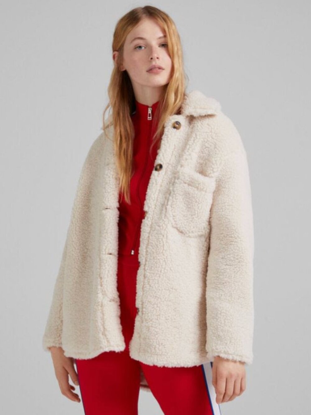 Bershka Cream Teddy Jacket
